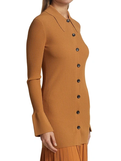 Shop A.l.c Eleanor Rib-knit Cardigan In Cashew