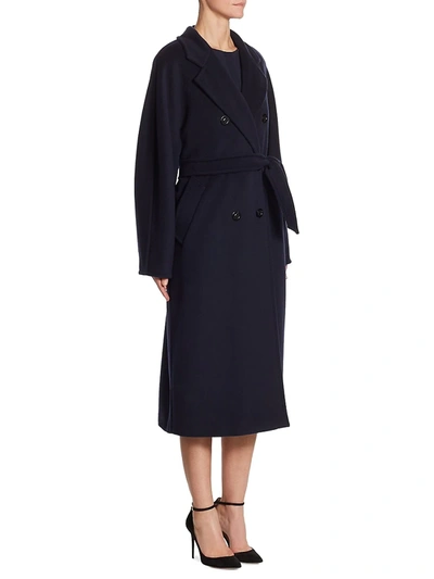 Shop Max Mara Women's 101801 Icon Madame Wool & Cashmere Double-breasted Coat In Ultramarine