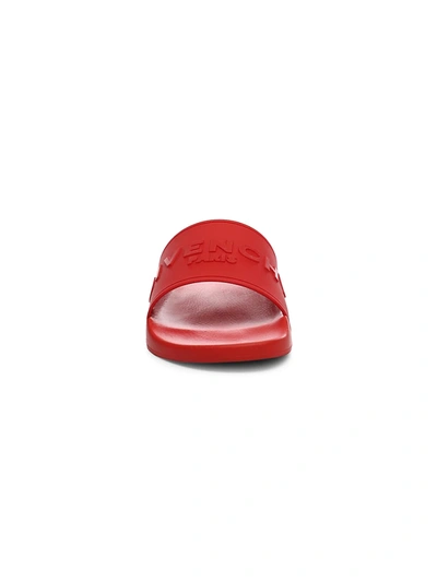 Shop Givenchy Men's Logo Pool Slides In Red