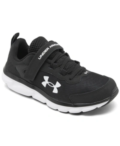 Shop Under Armour Little Boys Assert 9 Stay-put Wide Width Running Sneakers From Finish Line In Black