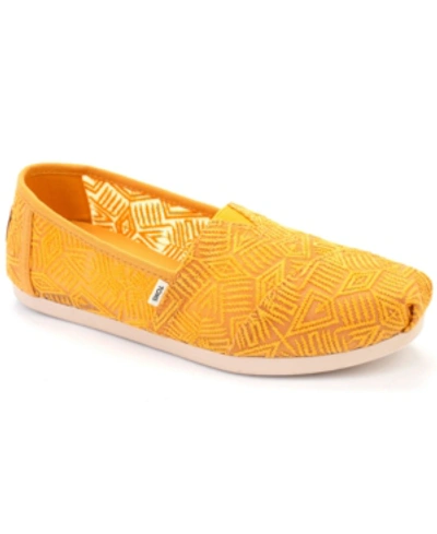 Shop Toms Women's Printed Alpargata Flats Women's Shoes In Golden Yellow Geo Lace