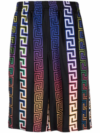 Shop Versace Men's Multicolor Silk Shorts