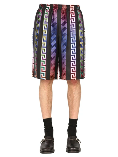Shop Versace Men's Multicolor Silk Shorts