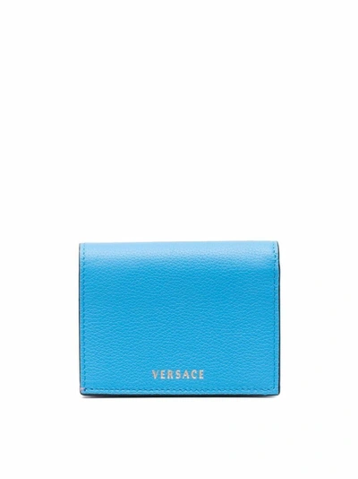 Shop Versace Women's Light Blue Leather Wallet