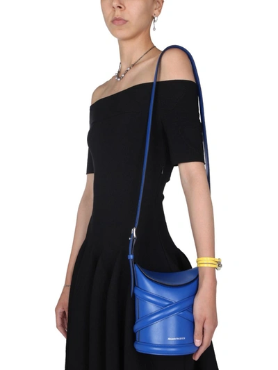 Shop Alexander Mcqueen Women's Blue Leather Shoulder Bag