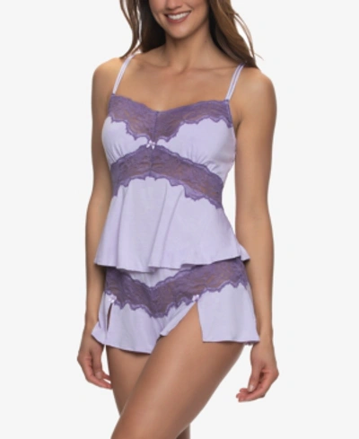 Shop Jezebel Women's Myrna Modal And Lace, Set Of 2 Piece In Lilac