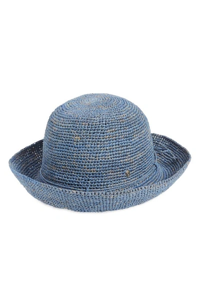 Shop Helen Kaminski Packable Raffia Hat In Cornflower
