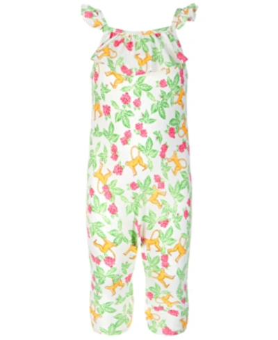 Shop First Impressions Baby Girls Jungle-print Romper, Created For Macy's In Vintage White