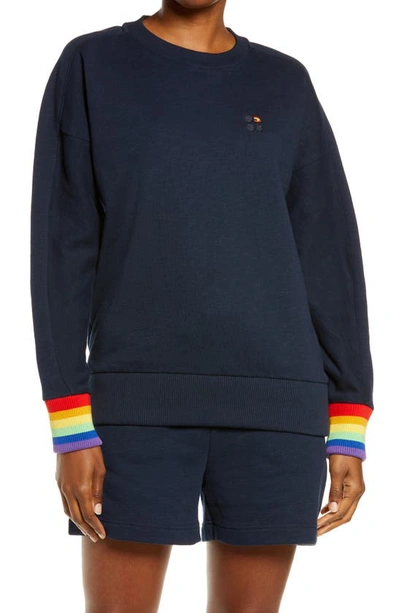 Shop Sweaty Betty Essentials Sweatshirt In Navy Blue Multi