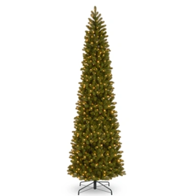 Shop National Tree Company National Tree 12' Feel Real Downswept Douglas Fir Pencil Slim Tree With 850 Clear Lights In Green