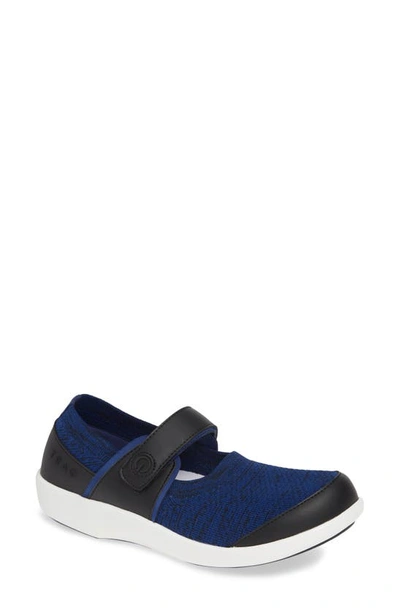 Shop Traq By Alegria Qutie Mary Jane Flat In Blue Leather