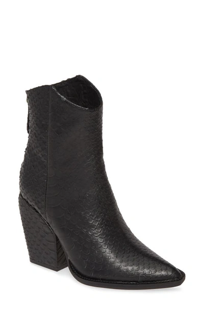 Shop Alias Mae West Bootie In Black Snake Print Leather