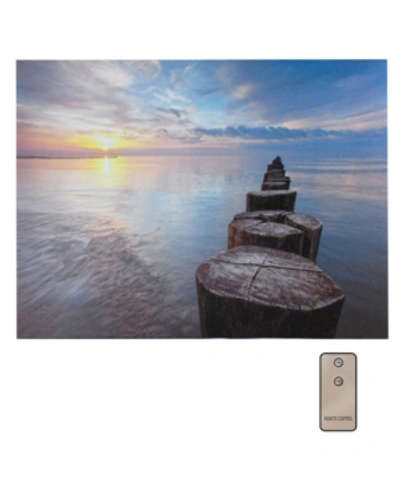 Shop Jh Specialties Inc/lumabase Lumabase Sunset Pier Battery Operated Lighted Wall Art With Remote Control In Multi
