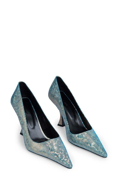 Shop By Far Viva Pointed Toe Pump In Disco Blue