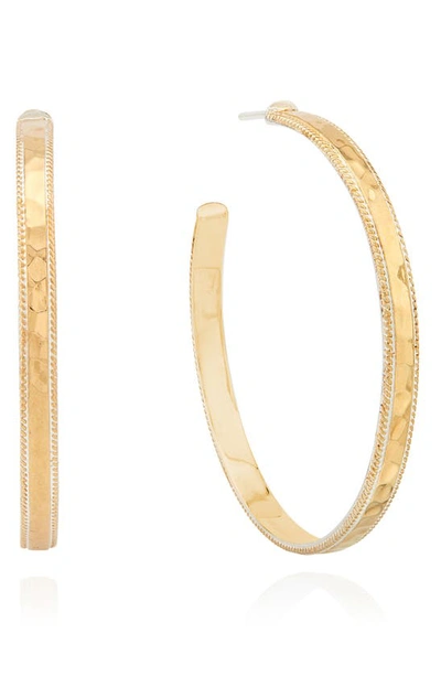 Shop Anna Beck Large Hammered Hoop Earrings In Gold