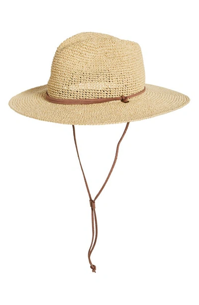 Shop Madewell Cinched Crochet Straw Hat In Light Natural Straw
