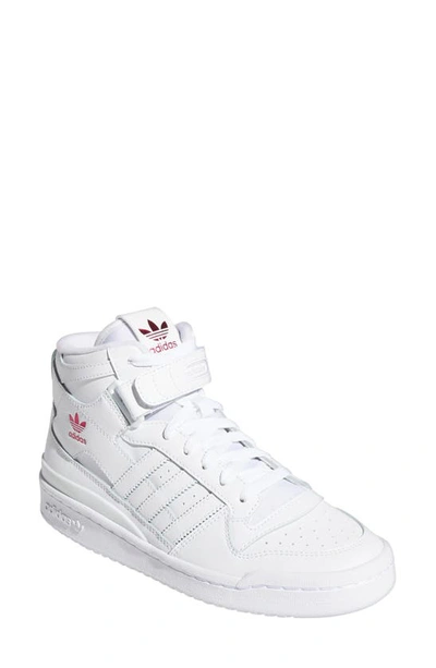 Shop Adidas Originals Forum Mid Sneaker In White/ White/ White