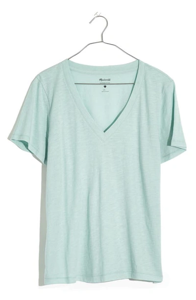 Shop Madewell Whisper Cotton V-neck T-shirt In Faraway Sky