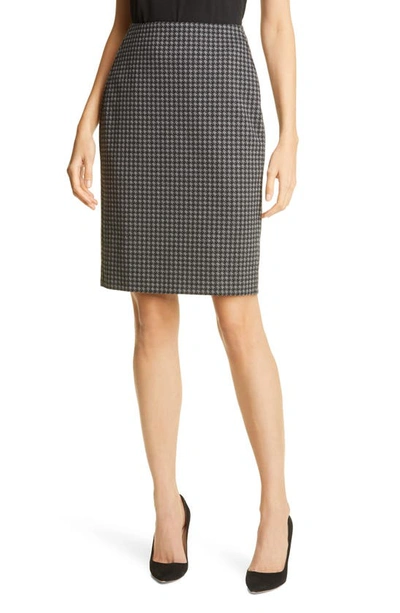 Shop Hugo Boss Veroki Houndstooth Pencil Skirt In Black Fantasy