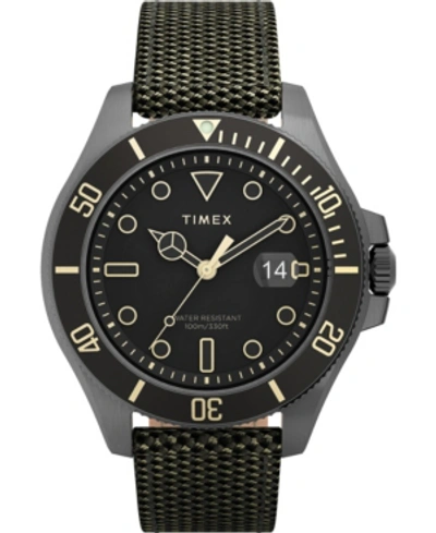 Shop Timex Men's Harborside Coast Green Fabric Strap Watch 43mm