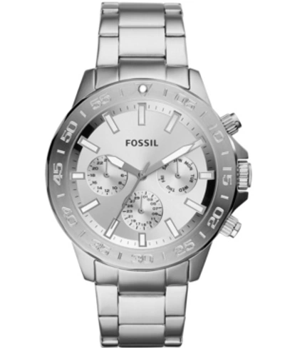 Shop Fossil Men's Bannon Multifunction Stainless Steel Silver-tone Bracelet Watch 45mm