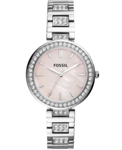 Shop Fossil Women's Karli Three Hand Stainless Steel Silver-tone Watch 34mm