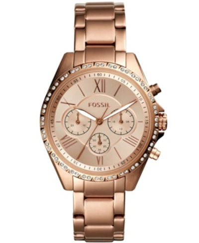 Fossil Women's Modern Courier Chronograph, Rose Gold-tone Stainless Steel Watch In Rose Gold