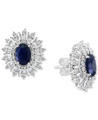 Effy Collection Effy Sapphire (1/3 Ct. T.w.) & Diamond (1/3 Ct. T.w.) Stud Earrings In 14k White Gold. (also Availab In Sapphire