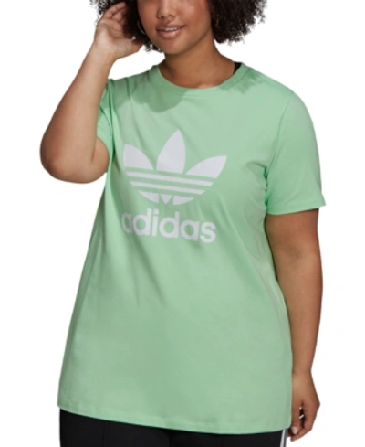 Shop Adidas Originals Plus Size Trefoil Logo T-shirt In Black
