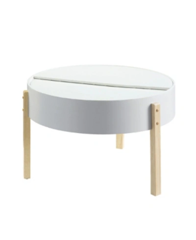 Shop Acme Furniture Bodfish Coffee Table In White And Natural