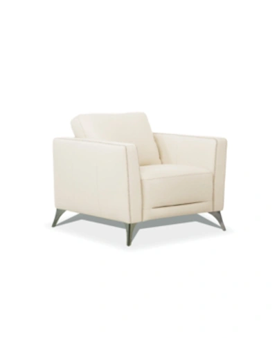 Shop Acme Furniture Malaga Accent Chair In Cream Leather