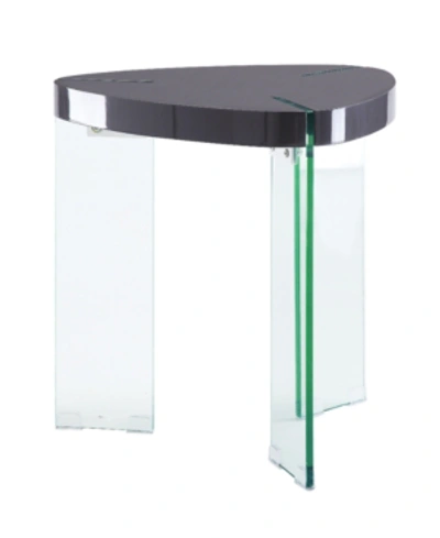Shop Acme Furniture Noland End Table In Gray High Gloss And Clear Glass