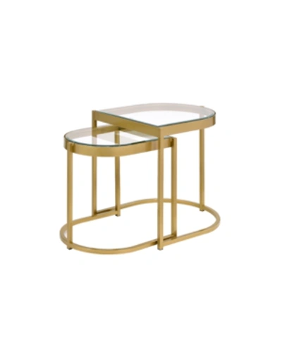 Shop Acme Furniture Timbul Nesting Tables In Clear Glass And Gold-tone Finish