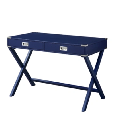 Shop Acme Furniture Amenia Writing Desk In Navy Blue Finish