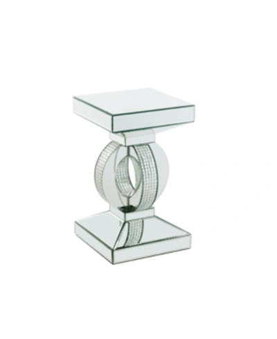 Shop Acme Furniture Ornat Accent Table In Mirrored And Faux Diamonds