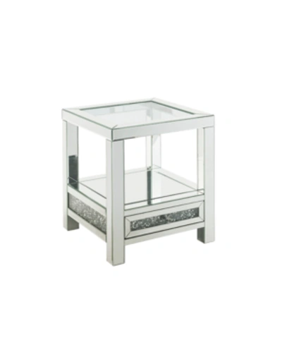 Shop Acme Furniture Noralie End Table In Mirrored And Faux Diamonds