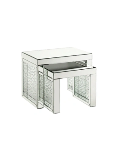 Shop Acme Furniture Nysa Accent Table In Mirrored And Faux Crystals Inlay