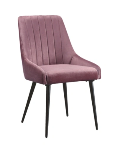 Shop Acme Furniture Caspian Side Chair In Pink Fabric And Black Finish