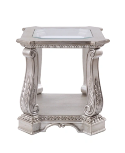 Shop Acme Furniture Northville End Table In Antique Silver-tone And Clear Glass