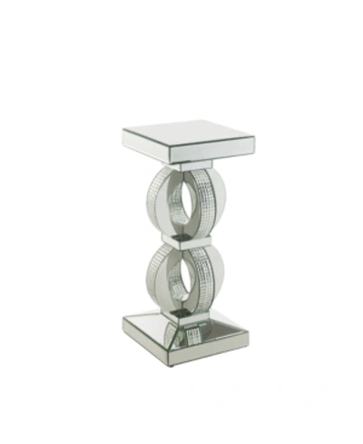 Shop Acme Furniture Ornat Accent Table In Mirrored And Faux Diamonds