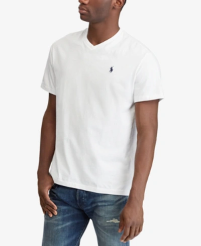 Shop Polo Ralph Lauren Men's Classic-fit V Neck T-shirt In White