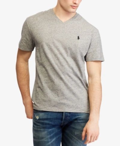 Polo Ralph Lauren Classic Fit V-neck Tee In Dark Grey Heather