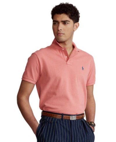 Shop Polo Ralph Lauren Men's Custom Slim Fit Mesh Polo In Desert Rose