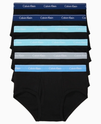 Shop Calvin Klein Men's Cotton Briefs, 6 Pack In Blue Multi Band