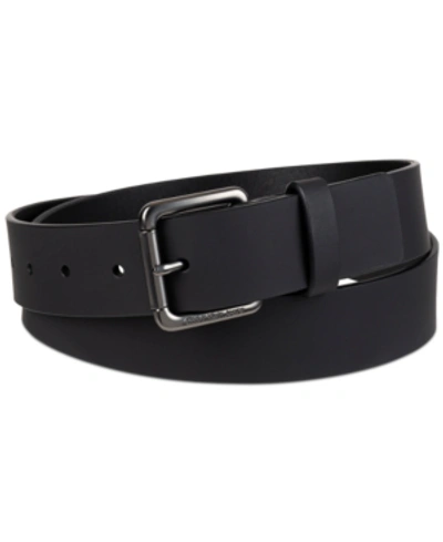Calvin Klein Jeans Men's Textured Leather Belt In Black