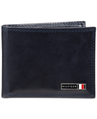 Shop Tommy Hilfiger Men's Edisto Bi-fold Rfid Passcase Wallet In Navy