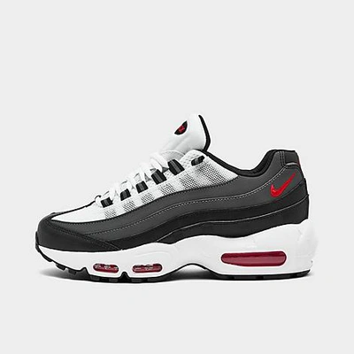 Shop Nike Big Kids' Air Max 95 Recraft Casual Shoes In White/university Red/iron Grey/black