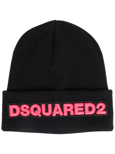 Shop Dsquared2 Logo-embroidered Beanie In Black