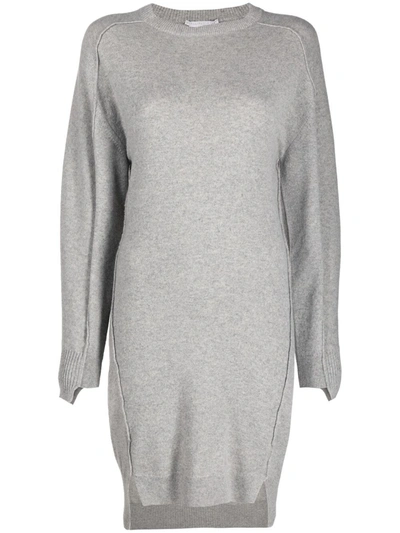 Shop Stella Mccartney Seam-detail Knitted Dress In Grey