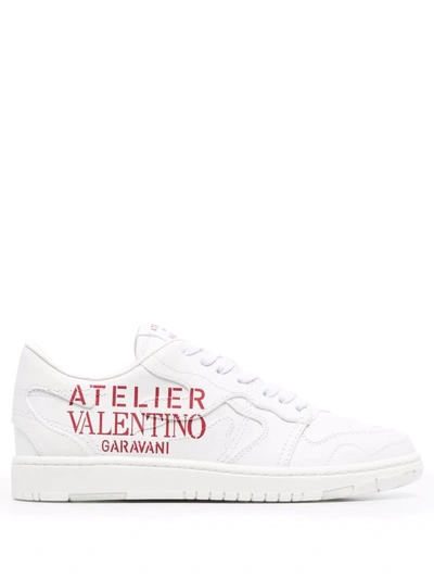 Shop Valentino Atelier 07 Camouflage Edition Low-top Sneakers In White
